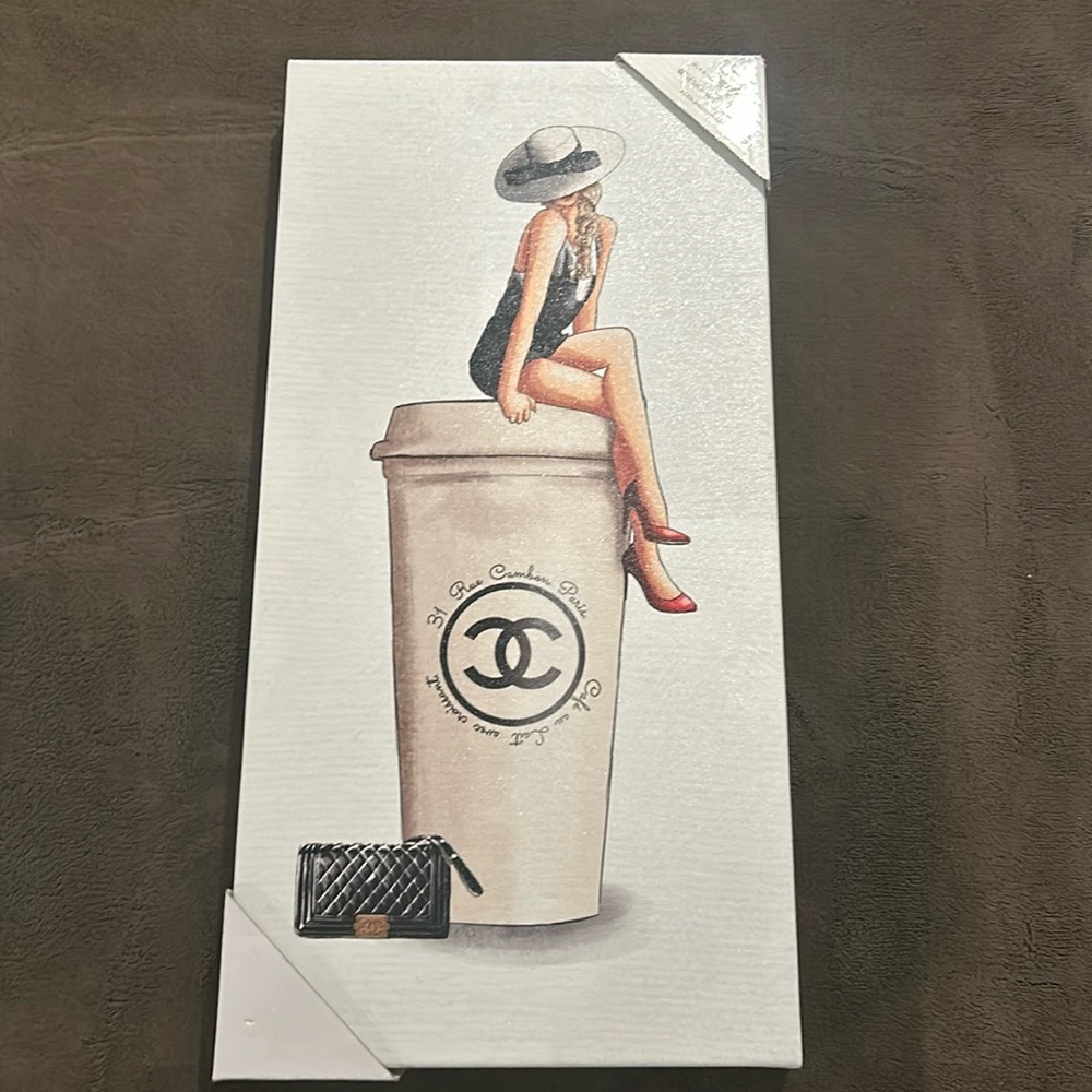 Design District Studio Chanel Coffee Cup and Handbag Art Canvas
